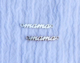 Mama gold filled connector charm, mama sterling silver connector charm, permanent jewelry connectors, Mother's Day connectors, CN185