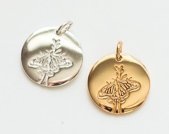 Butterfly charm, 18k gold vermeil butterfly charm, .925 sterling silver butterfly charm, bulk wholesale butterfly charms, CH14