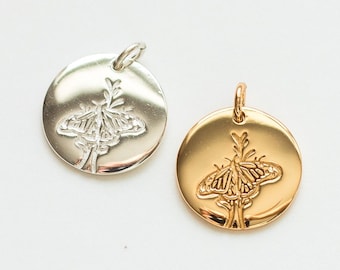 Butterfly charm, 18k gold vermeil butterfly charm, .925 sterling silver butterfly charm, bulk wholesale butterfly charms, CN14