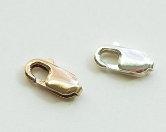 5 pack, 14k gold filled, sterling silver, lobster clasp, 3x8mm, bulk wholesale, permanent jewelry, jewelry supplies, F1