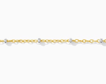 1.2mm mixed metal satellite chain, 14k gold filled, .925 sterling silver, M193