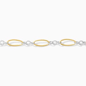 3mm long and short mixed metal chain, 14k gold filled, sterling silver, permanent jewelry chain, spooled chain, bulk, wholesale, M190