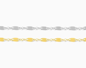 2.4mm dapped chain, 14k gold filled, .925 sterling silver, G185 S185