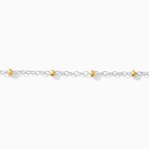 1.2mm mixed metal satellite chain, 14k gold filled, .925 sterling silver, M198