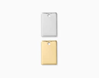 Mini blank rectangle charm w/ one hole, gold filled, sterling silver, .75x.20", 20 gauge, stamping blank, engraving blank, B86