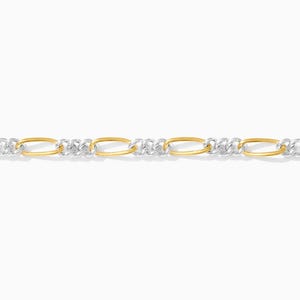 2.3mm mixed metal figaro chain, 14k gold filled, .925 sterling silver, M191