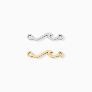 Wave connector charm, 2.4x11.6mm wave connector, .925 sterling silver, 14k gold filled, CN351