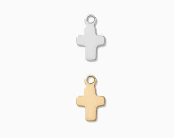 Gold filled, tiny cross charm, cross charm for permanent jewelry, 14k gold filled cross charm, bulk wholesale gold filled charms, CH32