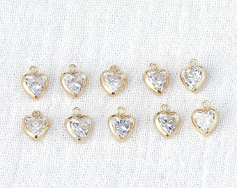 5mm Heart Bezel charm, gold filled, wholesale charm, bulk heart charm, gold heart charm, permanent jewelry, CH264