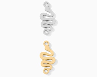 Snake Connector Charm, 10.36mm sterling silver, 14k gold filled connector, permanent jewelry, bulk connector, wholesale connector, CN375