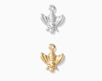 Bee charm, 14k gold filled, sterling silver, permanent jewelry charms, permanent jewelry supplies, gold filled bee charms, CH18