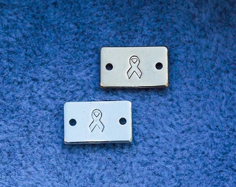 Ribbon mini stamped connector, gold filled, sterling silver, permanent bracelet connector, SCN508