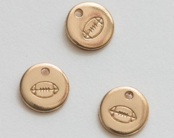 6.3mm Football charm, gold filled, sterling silver, permanent jewelry charms, bulk gold charms, bulk charm silver, wholesale charm, CH05