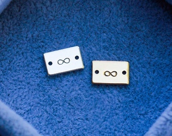 Infinity mini stamped connector, gold filled, sterling silver, permanent bracelet connector, SCN508