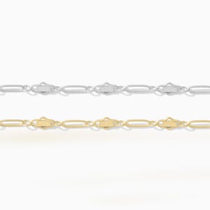 2.6mm alternate diamond and oval chain, 14k gold filled, sterling silver, S229, G229