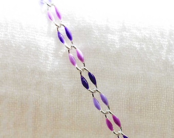 Lavender purple enamel chain, purple colored chain, footage chain, unfinished chain, chain by the foot, permanent jewelry chain, SP122