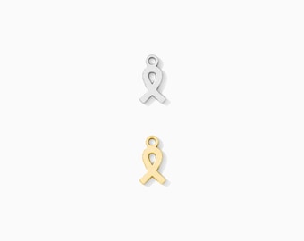 7mm Awareness Ribbon Charm, 14k gold filled, .925 sterling silver, CH242