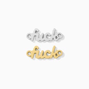 Fuck gold filled connector charm, sterling silver connector, permanent jewelry connectors, fuck connector charm, CN209