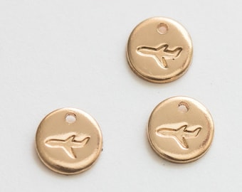 6.3mm Plane charm, gold filled, sterling silver, permanent jewelry charms, bulk gold charms, bulk charms silver, wholesale gold charms, CH05