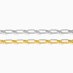 3mm patterned long and short chain, 14k gold filled, .925 sterling silver, S195, G195
