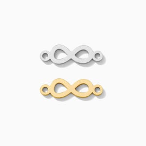 Infinity Connector Charm, 11mm, sterling silver, 14k gold filled, permanent jewelry connectors, CN285