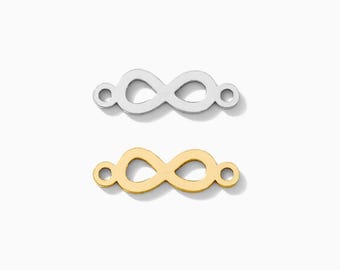 Infinity Connector Charm, 11mm, sterling silver, 14k gold filled, permanent jewelry connectors, gold connector, silver connector, CN285