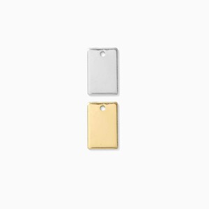 Mini blank rectangle charm w/ one hole, gold filled, sterling silver, .75x.20", 20 gauge, stamping blank, engraving blank, B86