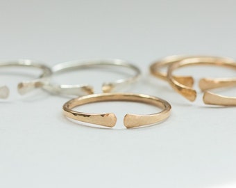 3 pack, 14k gold filled, .925 sterling silver, open front ring, bulk gold filled rings, bulk wholesale rings, gold filled ring, R24