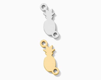 Pineapple Connector Charm, 3x9mm, sterling silver, 14k gold filled, permanent jewelry connectors, gold connector, silver connector, CN303