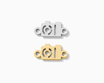 Camera Connector Charm, 8.5mm, sterling silver, 14k gold filled, permanent jewelry connectors, gold connector, silver connector, CN295
