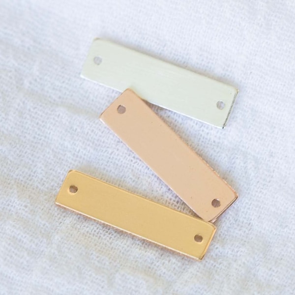Connector bracelet blank, gold filled, sterling silver, rose gold filled, .75x.20" (19x5mm), 20 gauge, stamping blank, engraving blank, CN91