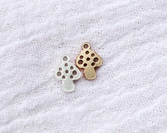 Mushroom Charm 8.2 x 6mm charm, 14k gold filled, sterling silver, CH240