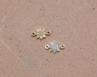 Philippine Sun Connector Charm, 14k gold filled, sterling silver, permanent jewelry supplies, bulk connector, wholesale connector, CN386