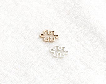 Puzzle Piece Connector Charm, 14k gold filled, sterling silver, permanent jewelry supplies, bulk connector, wholesale connector, CN385