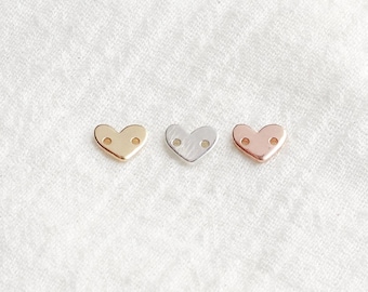 Heart blank with two holes, 6x7mm, 20 gauge, stamping blank, engraving blank, permanent jewelry charms, gold filled charms, B89