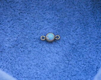3mm 14k gold filled opal connector, synthetic opal, imitation opal connector link, permanent jewelry supplies, CN265