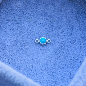 3mm sterling silver turquoise connector, synthetic opal, imitation opal connector link, permanent jewelry supplies, CN274