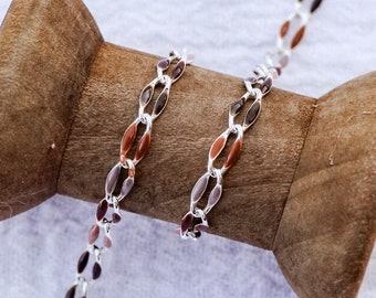 Fall colors multi color enamel chain, multi color chain, permanent jewelry bulk enamel chain, pink grey burnt red burnt orange, SP117