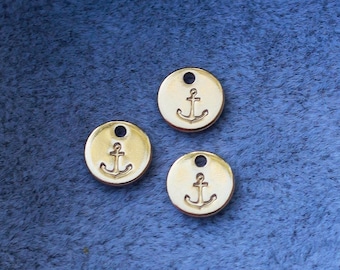 6.3mm anchor charm, gold filled, sterling silver, permanent jewelry charms, bulk gold charms, bulk charms silver, wholesale gold, CH05
