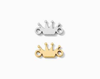 Crown Connector Charm, 7.5 mm, sterling silver, 14k gold filled, permanent jewelry connectors, gold connector, silver connector, CN281