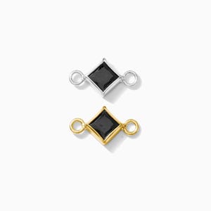 3 mm schwarzer Onyx-Diamant-Bezel-Verbinder, Gold gefüllt, Sterlingsilber, Großverkauf-Verbinder, Onyx-Verbinder, Dauerschmuck, KN316