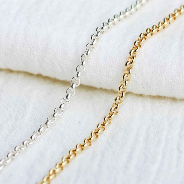 2.1mm rolo chain, gold filled, sterling silver, unfinished chain, bulk chain, rolo chain, permanent jewelry chain spool, S41 G41