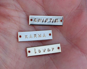 Swiftie, karma, lover connector, gold filled, rose gold filled, sterling silver, permanent jewelry, eras tour bracelet, CN143 CN144 CN145