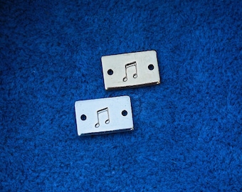 Music note mini stamped connector, gold filled, sterling silver, permanent bracelet connector, SCN508