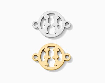 Baseball connector charm, sterling silver, gold filled, permanent jewelry connectors, CN252