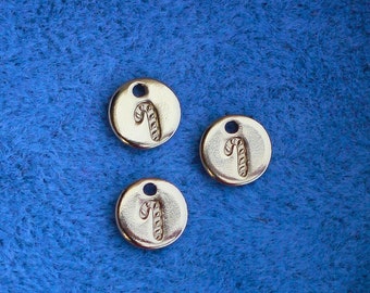 6.3mm Candy cane charm, gold filled, sterling silver, permanent jewelry charms, bulk gold charms, bulk charms silver, wholesale charms, CH05