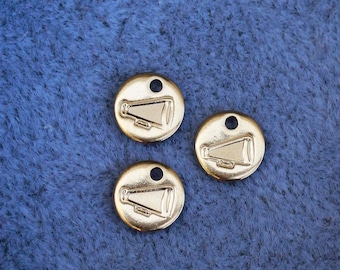 6.3mm Megaphone charm, gold filled, sterling silver, permanent jewelry charms, bulk gold charms, bulk charms silver, wholesale charms, CH05