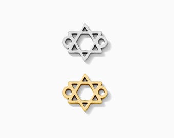 Star of David Connector Charm, 7mm, sterling silver, 14k gold filled, permanent jewelry connectors, gold connector, silver connector, CN278
