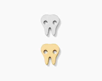 Tooth connector charm, teeth connector charm, sterling silver, gold filled, permanent jewelry connectors, CN246