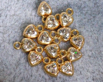 3mm Heart Bezel charm, gold filled, wholesale charm, bulk heart charm, gold heart charm, permanent jewelry, CH262